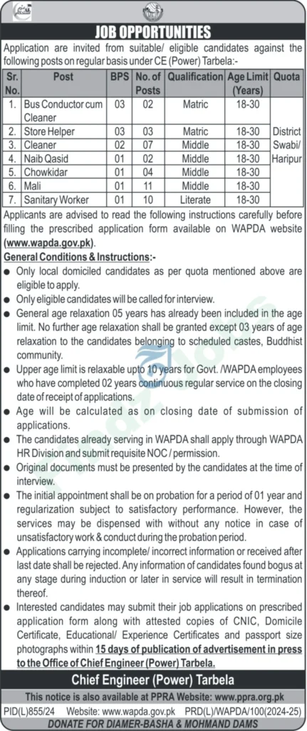 WAPDA Jobs in KPK September 2024