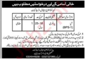 Combined Military Hospital CMH Haripur Job 2024