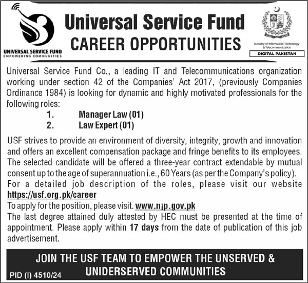  Vacancies At Universal Service Fund Jobs 2025