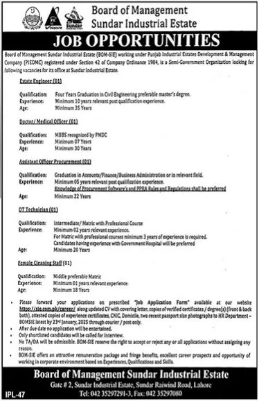  Vacant At Board Of Management Sundar Industrial Estate Jobs 2025